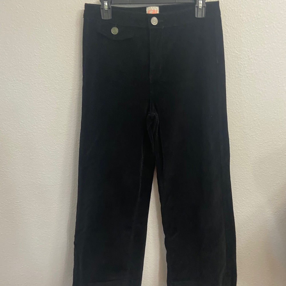 Gianni Bini Black Corduroy‎ Cropped Wide Leg Trousers Pants Women's Size 11